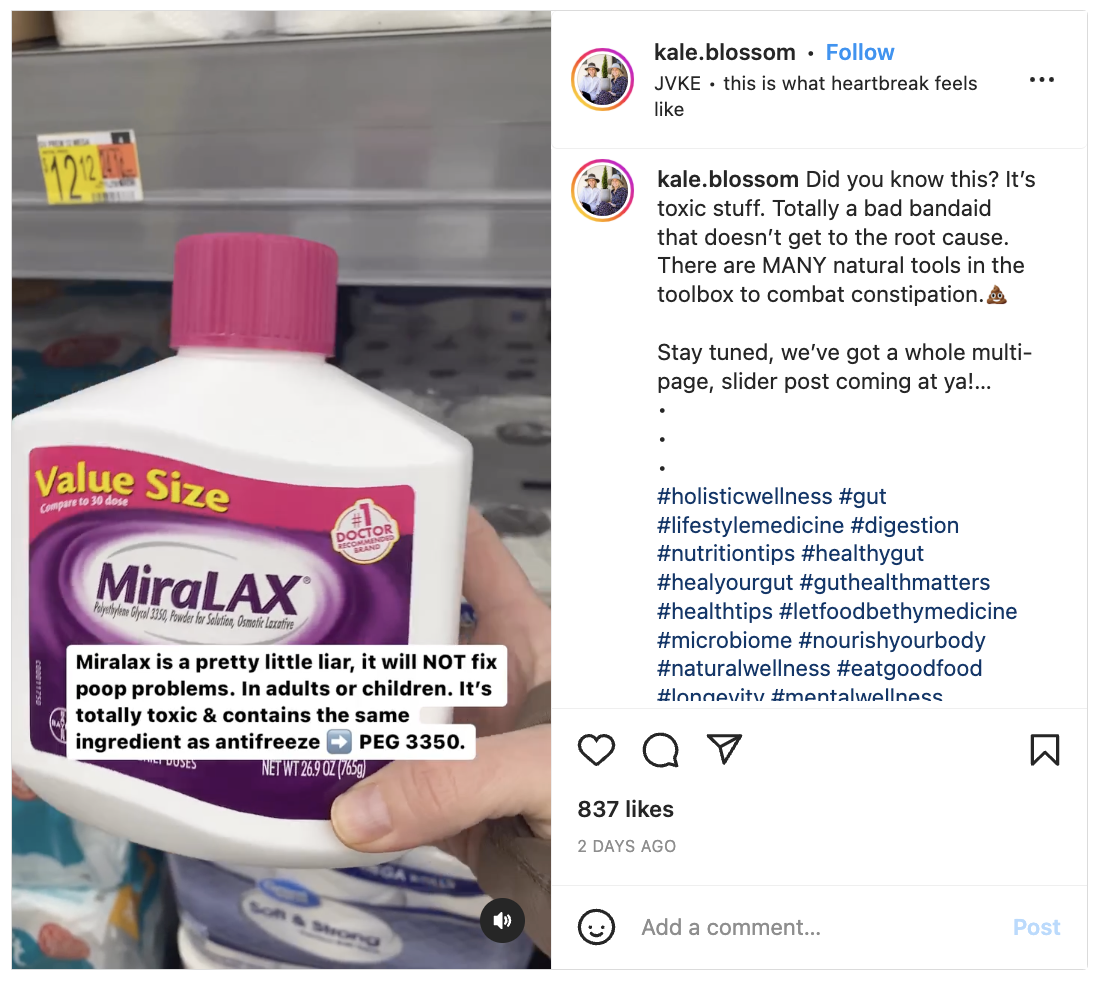 Fact Check MiraLAX Does NOT Contain Ethylene Glycol, The Active